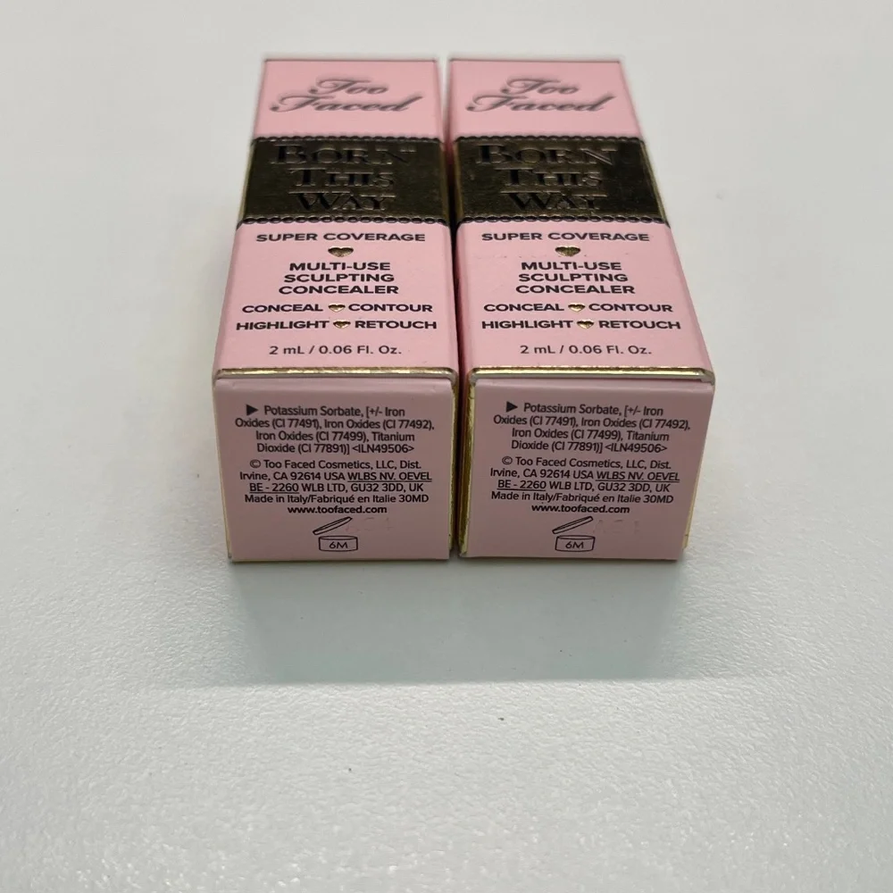 NEWx2 Too Faced Born Like This Super Coverage Multi Use Sculpting Concealer NUDE - Picture 3 of 5